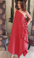 Red One Sided Kaftan and Belt